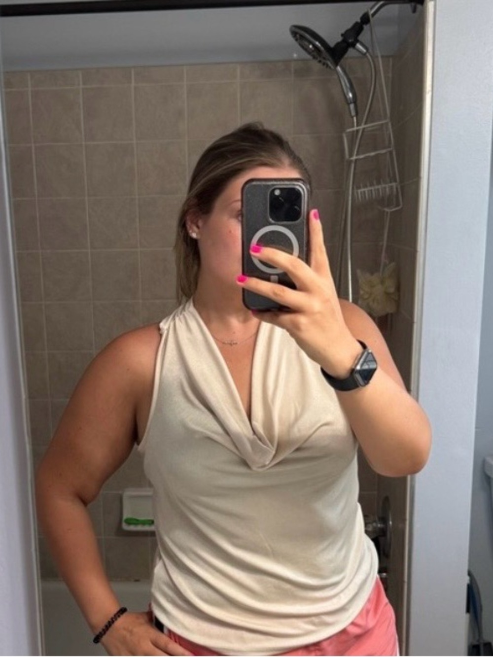 Express Sleeveless Braided Halter Top in Light tan - Picture 4 of 5